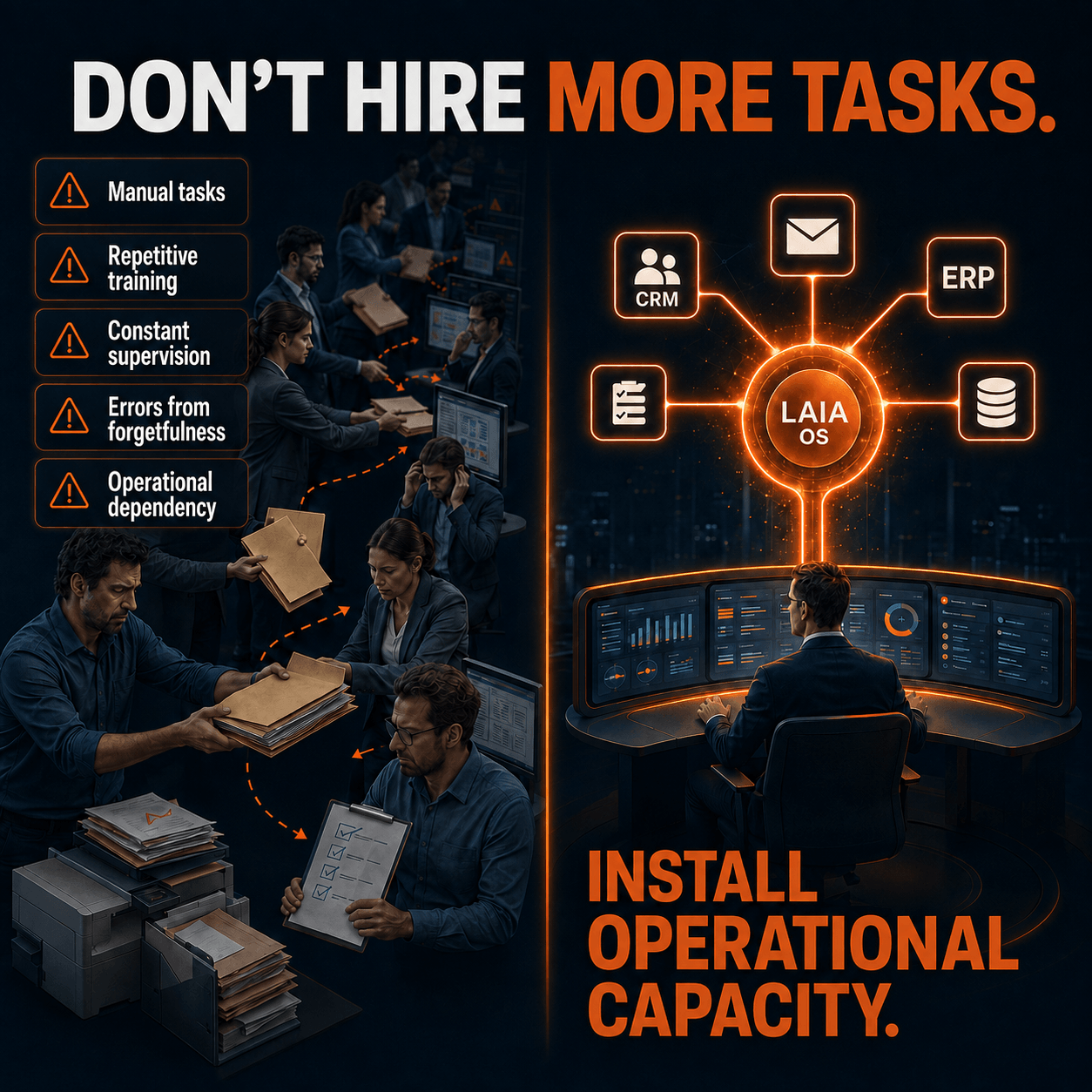 Visual about installing operational capacity with LAIA OS
